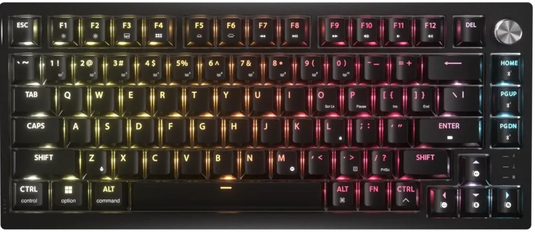 [12月聖誕優惠] Corsair K65 PLUS WIRELESS TACTILE 75% RGB BK (黑色) 機械遊戲鍵盤 - CH-91D441F-NA