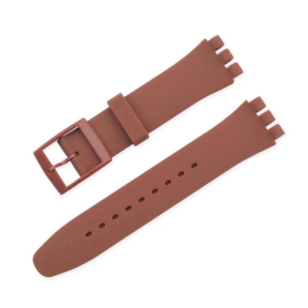 16mm Universal silicone watch strap - Brown