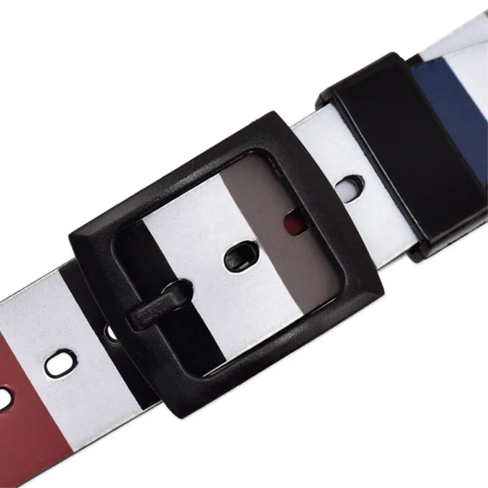 17mm Universal stripe printed silicone watch strap - White in five color line