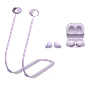 2 PCS Bluetooth Earphone Silicone Anti-Lost Cord For Samsung Glaxy Buds 2(Night Light Taro Purple)