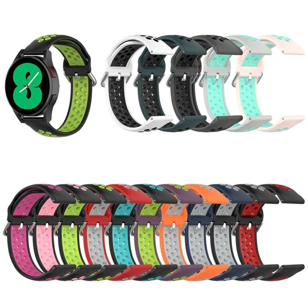 20mm bi-color silicone watch strap for Samsung watch - Grey / Teal