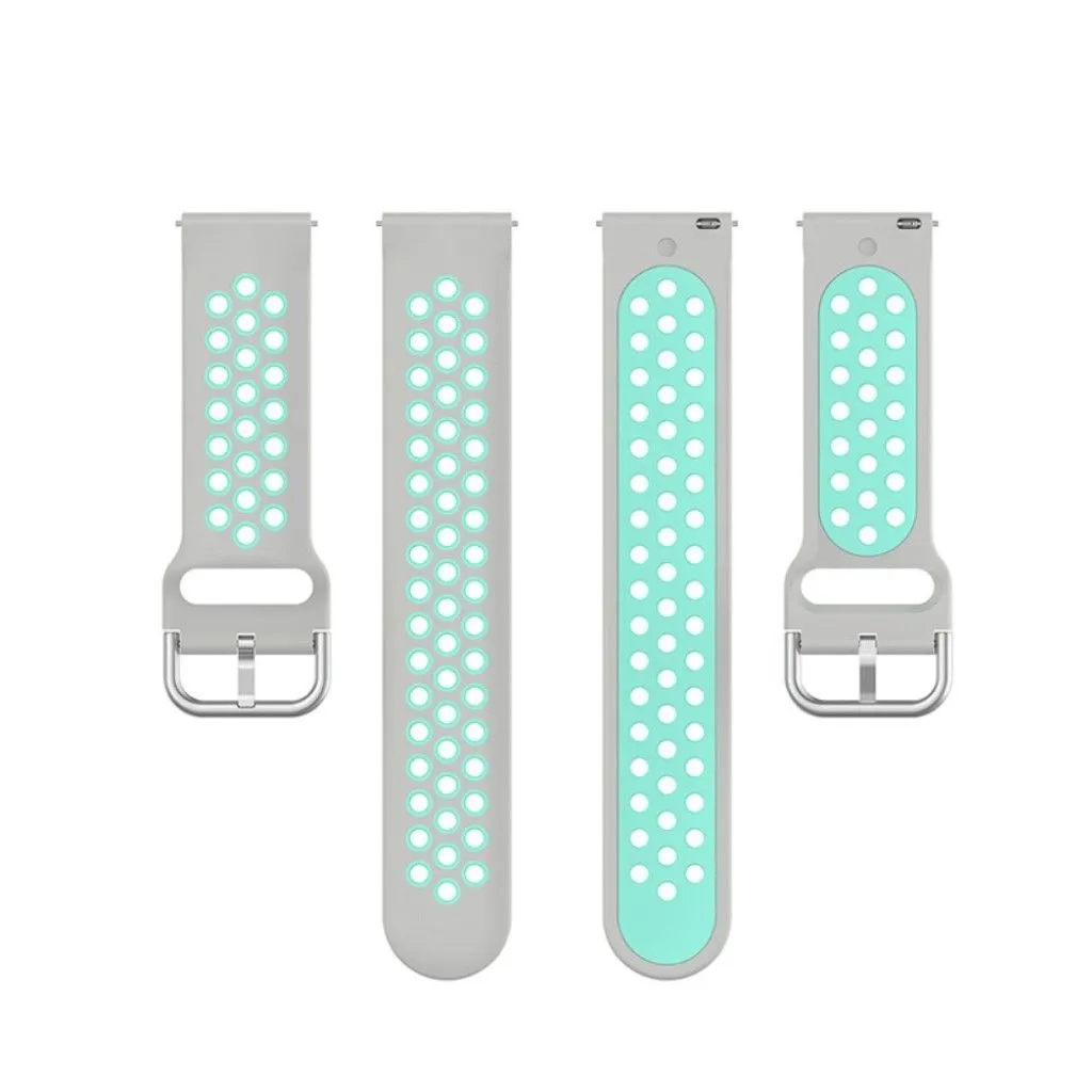 20mm bi-color silicone watch strap for Samsung watch - Grey / Teal