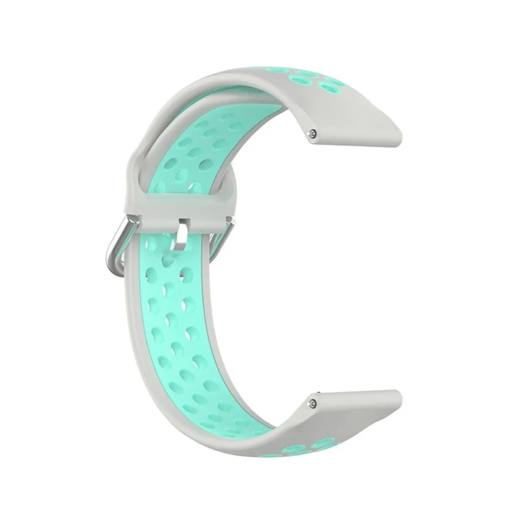 20mm bi-color silicone watch strap for Samsung watch - Grey / Teal