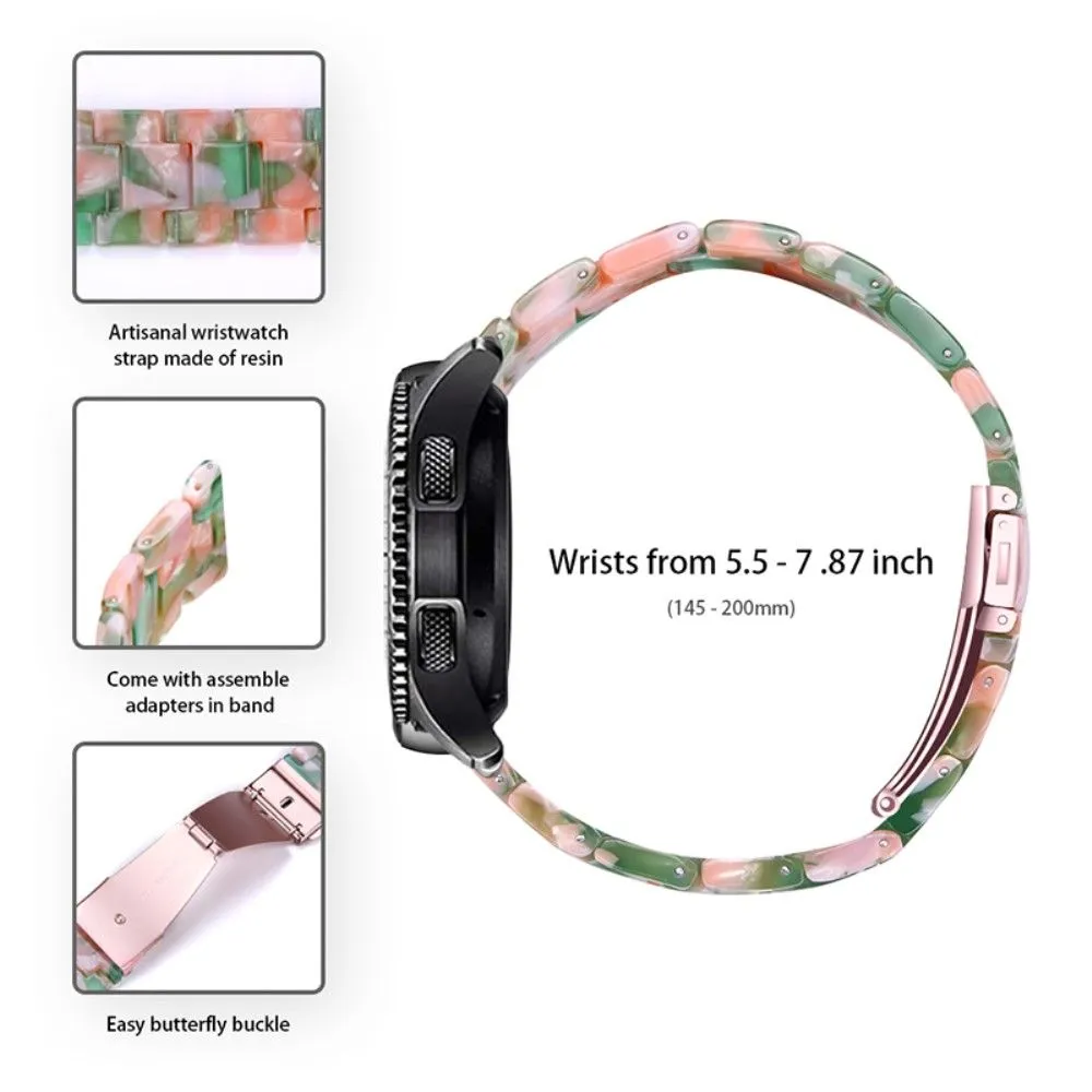 20mm smooth resin watch strap for Garmin watch - Pink / Green