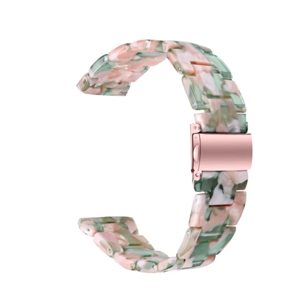 20mm smooth resin watch strap for Garmin watch - Pink / Green