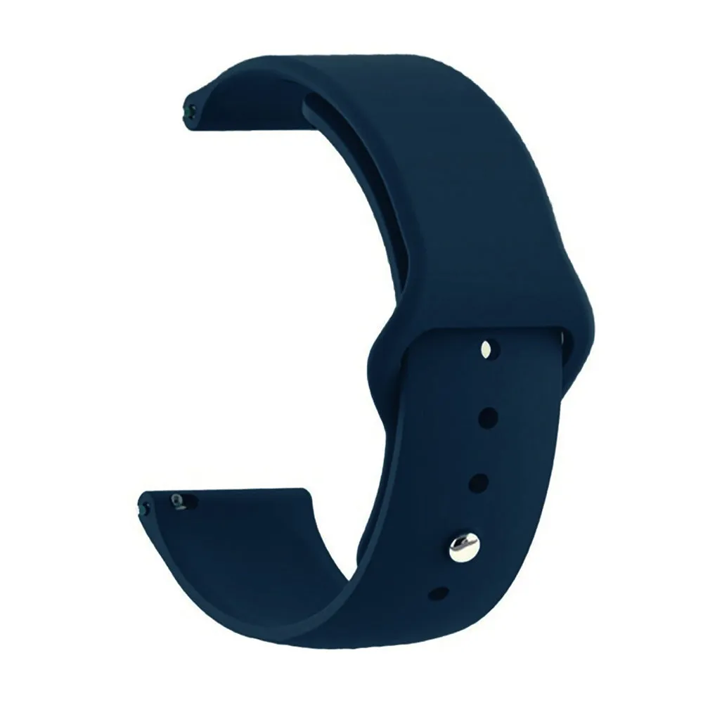 20mm universal Smartwatch Silicone Strap Black-Plain