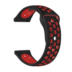 22mm universal Smartwatch Silicone Strap Red & Black Dotted