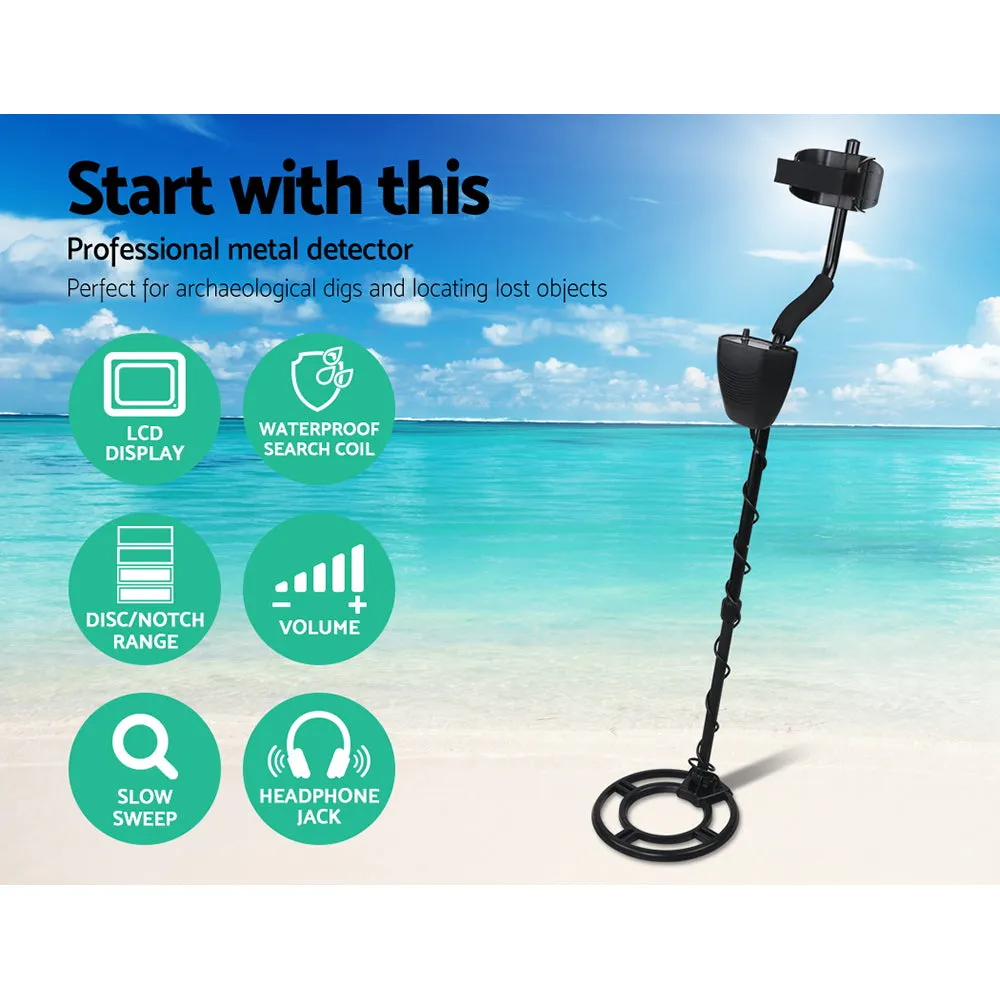 250cm LCD Screen Metal Detector with Headphones - Black