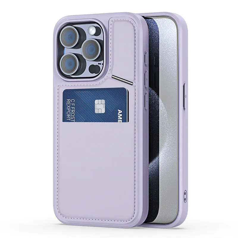 3 in 1 Magnetic Leather Wallet Phone Case With Dual Card Bracket Back Shell For iPhone