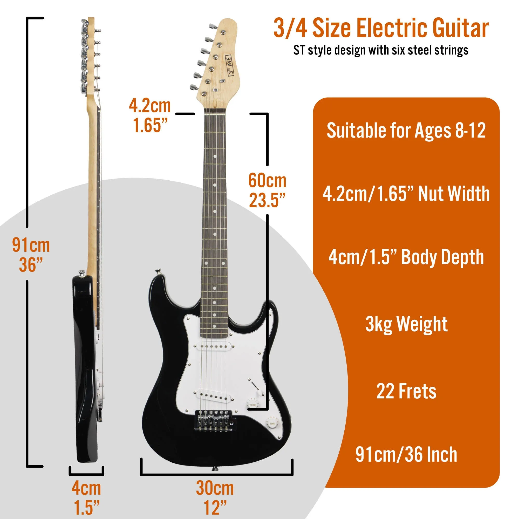 3rd Avenue Rocket Series Electric Guitar Pack