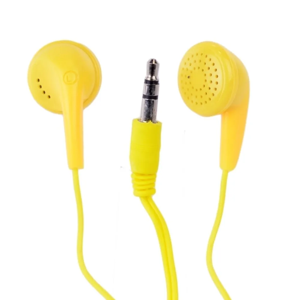 (48-Pack) Vibe Color Tunes VS-120-YLW In-Ear Stereo Headphones (Yellow) - Retail Hanging Package