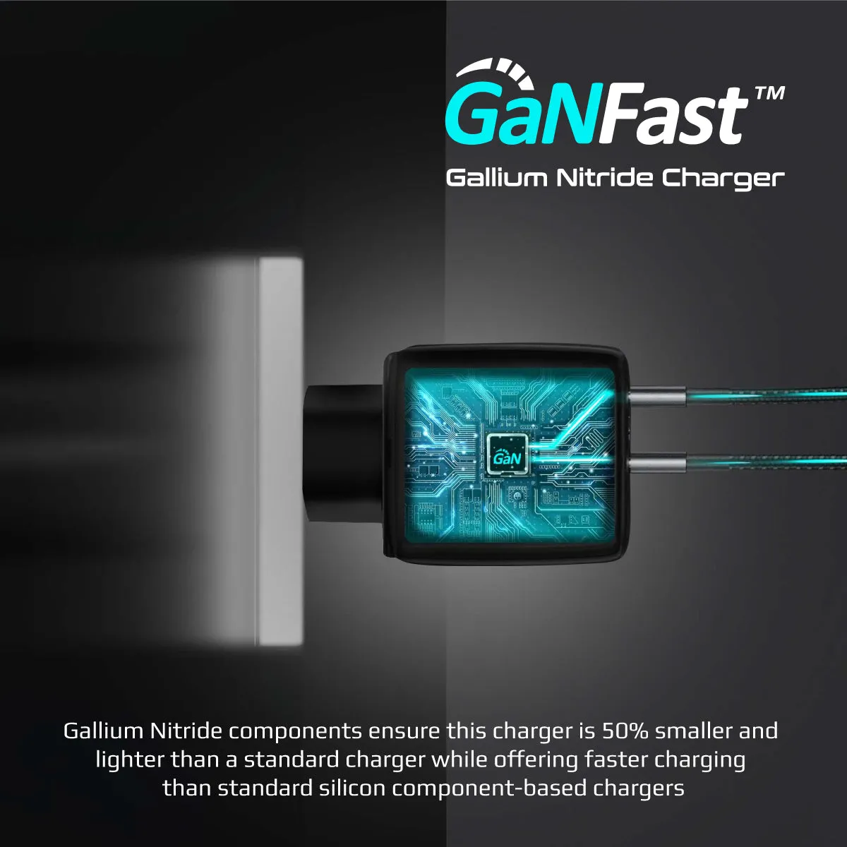 65W Super Speed GaNFast® Charging Adapter with Dual USB Ports