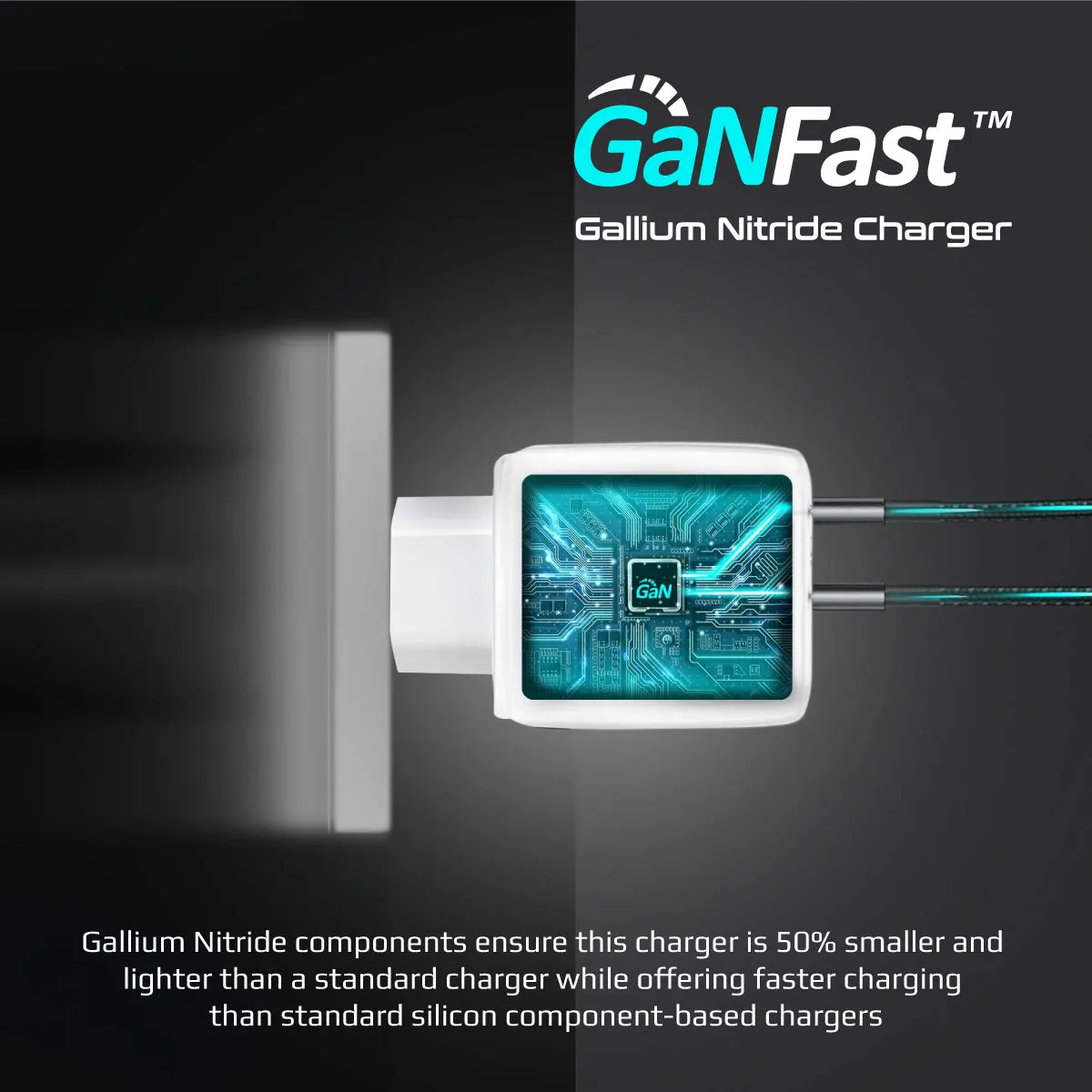 65W Super Speed GaNFast® Charging Adapter with Dual USB Ports