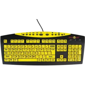 Ablenet Keys-U-See Large Print Wired Keyboard, Black Print on Yellow KeysS 10090103