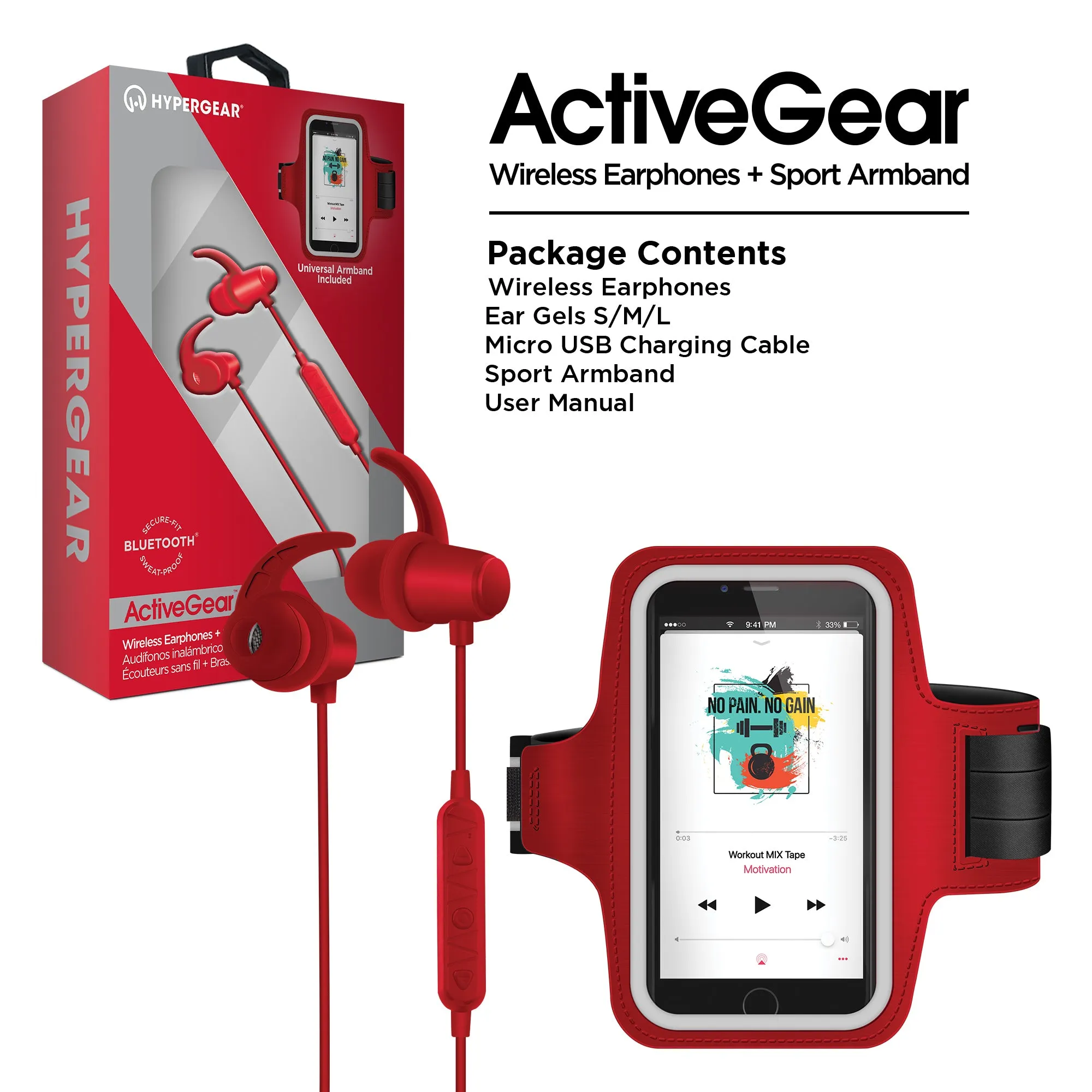 ActiveGear Wireless Earphones   Sport Armband Set