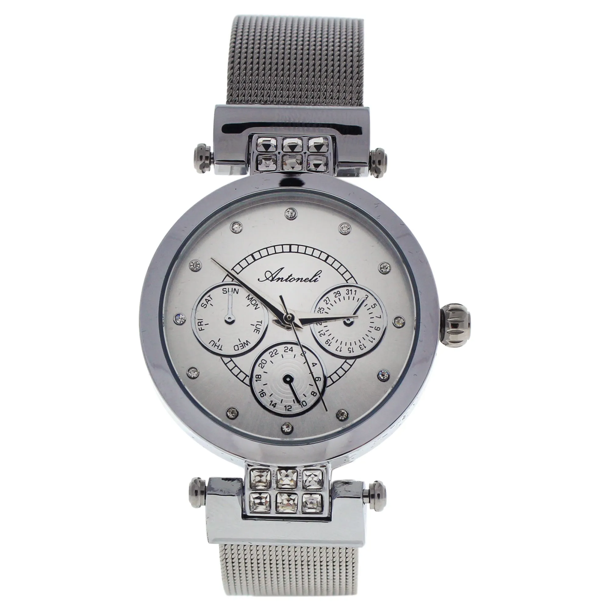 AL0704-09 Silver Stainless Steel Mesh Bracelet Watch