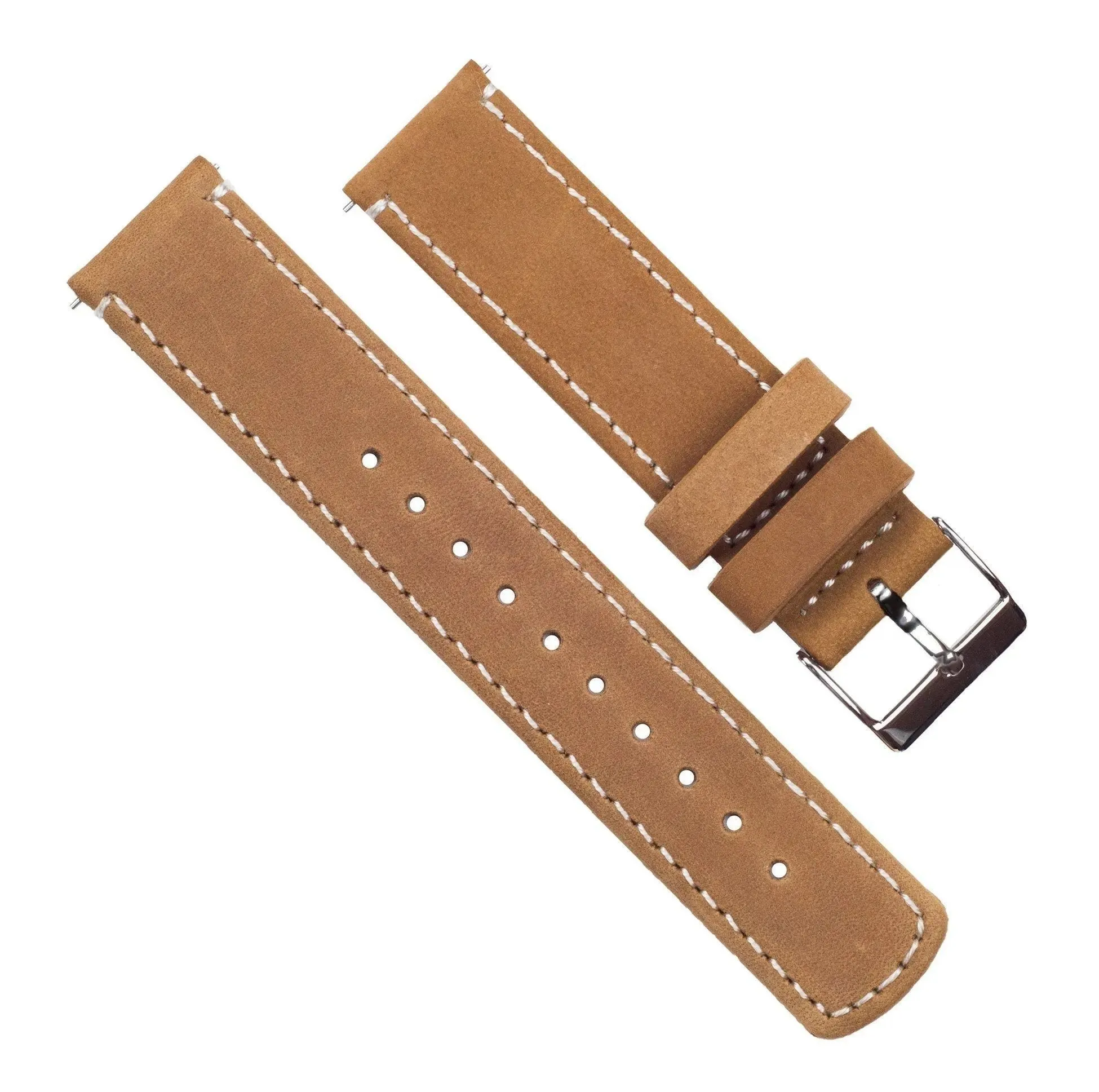 Amazfit Bip | Gingerbread Brown Leather & Linen White Stitching