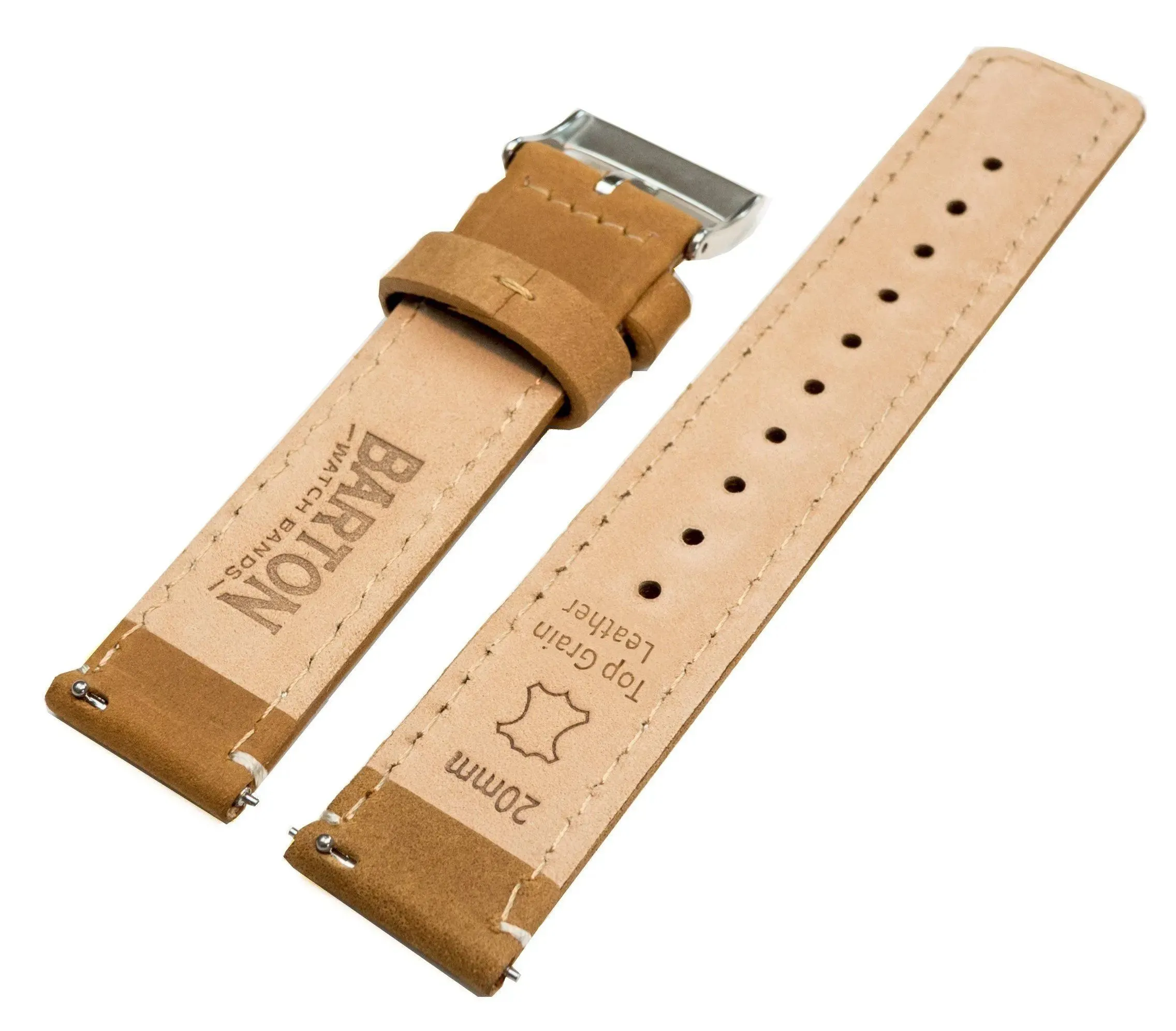 Amazfit Bip | Gingerbread Brown Leather & Linen White Stitching