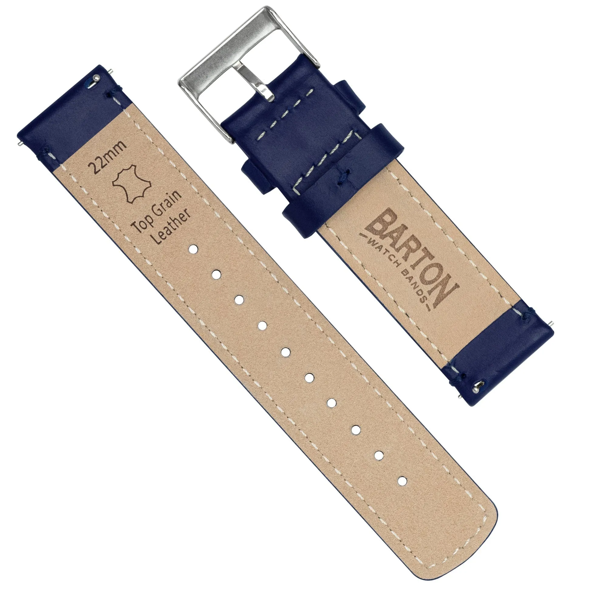 Amazfit Bip | Navy Blue Leather & White Stitching