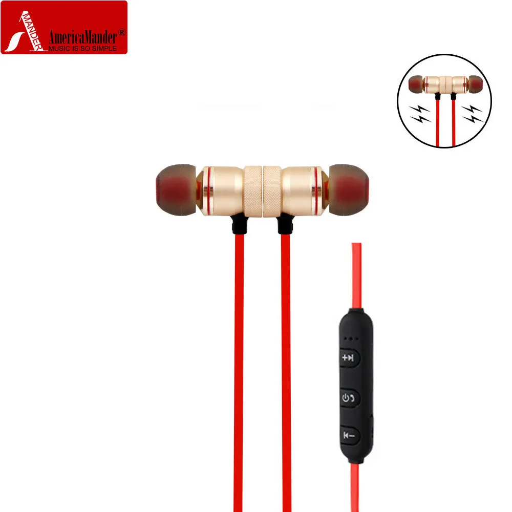 AmericaMande BT31 Magnetic sports wireless bluetooth 4.1 headphones stereo earphones headset AptX with Mic calls music earbuds