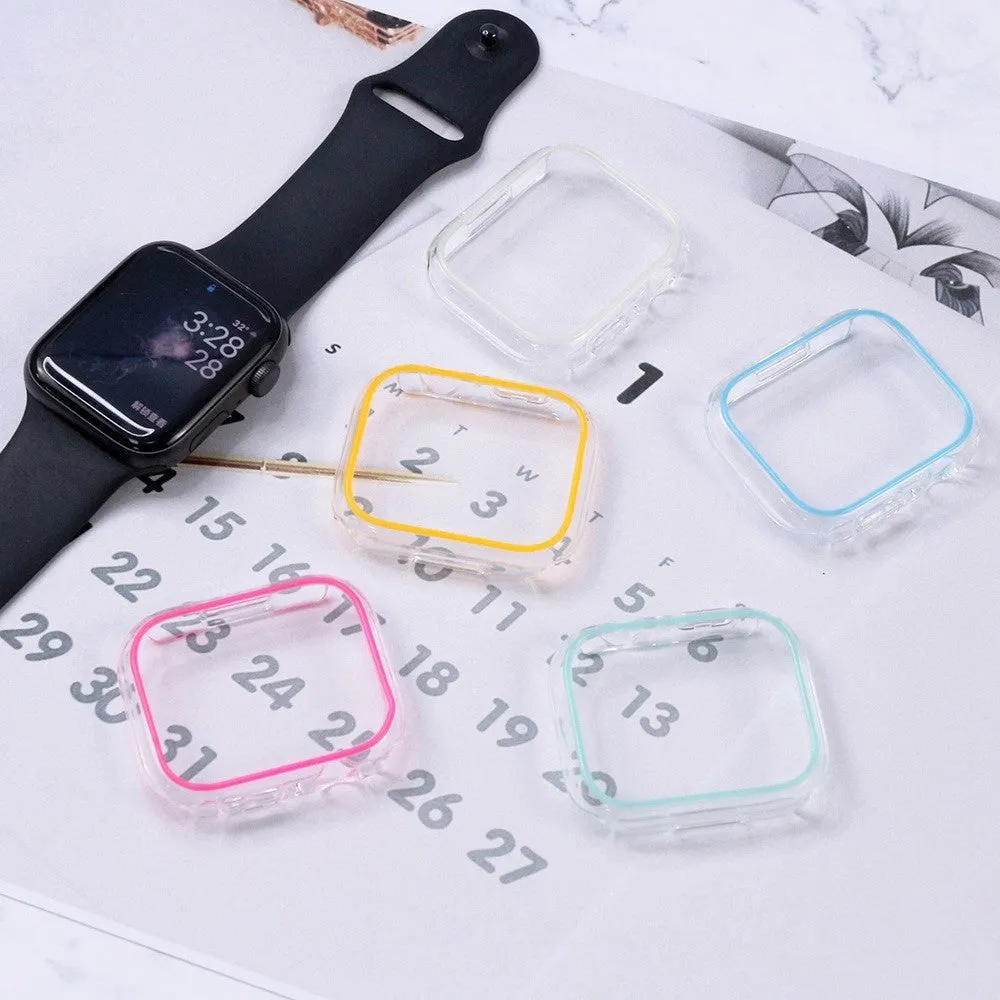 Apple Watch 9 / 8 / 7 (41mm) Selvlysende Plastik Cover - Lyserød