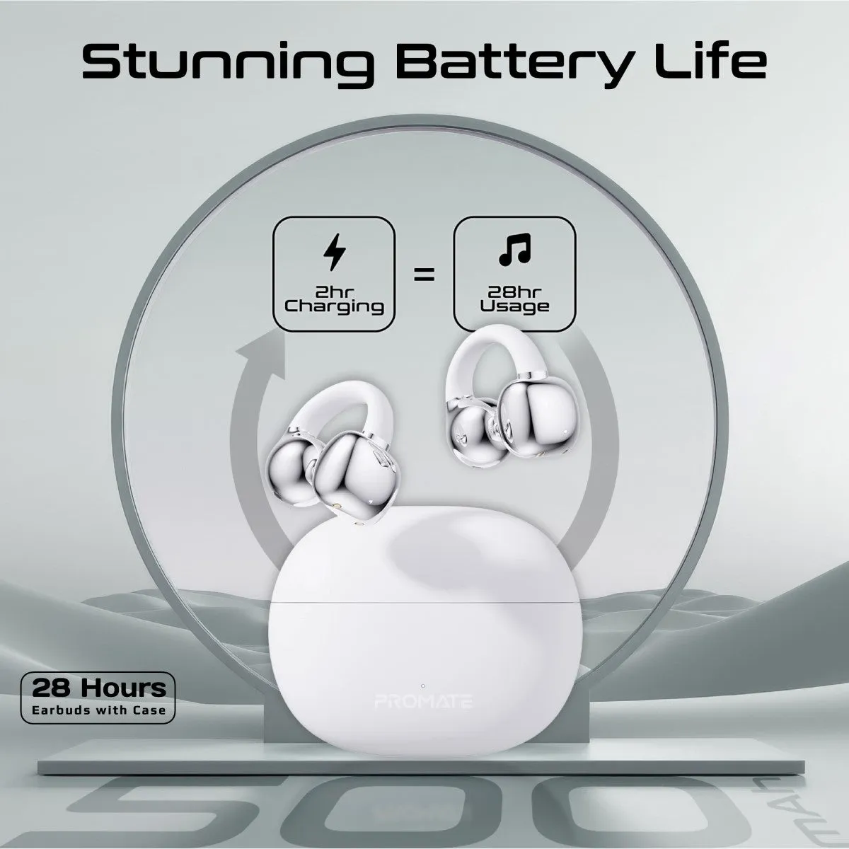 AudioFit™ Open Ear Clip On TWS Earbuds w/ IntelliTouch