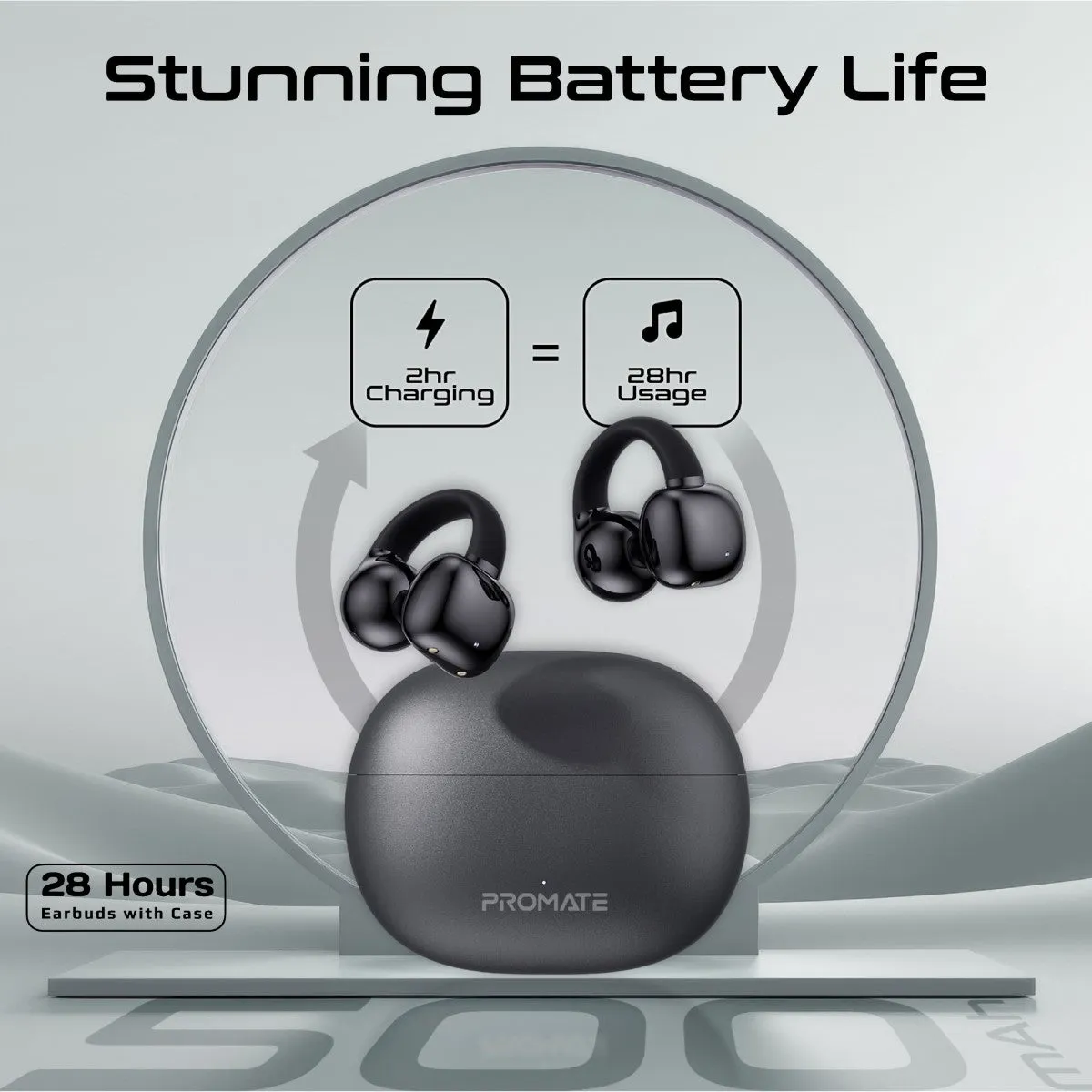 AudioFit™ Open Ear Clip On TWS Earbuds w/ IntelliTouch