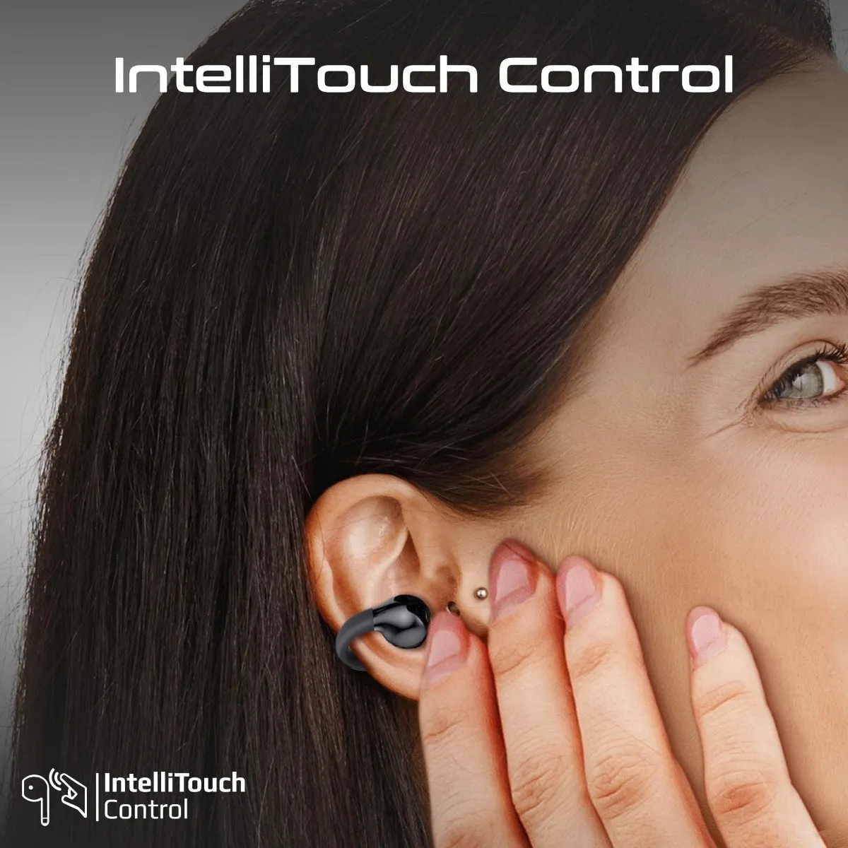 AudioFit™ Open Ear Clip On TWS Earbuds w/ IntelliTouch