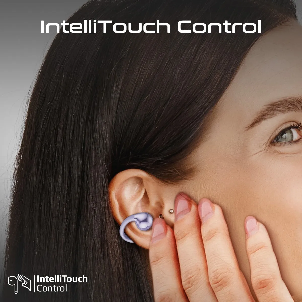 AudioFit™ Open Ear Clip On TWS Earbuds w/ IntelliTouch