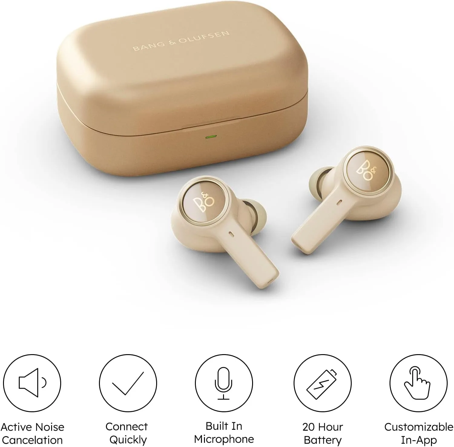 Bang & Olufsen Beoplay EX - High-end Wireless Bluetooth Noise Cancelling Earphones - Gold Tone