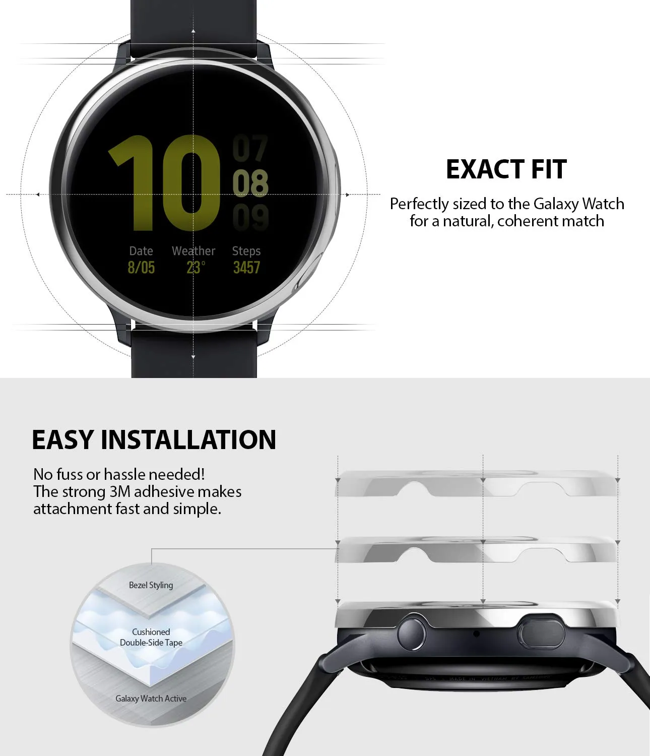 Bezel Styling Cover for Galaxy Watch Active 2 40mm (2019)  [Stainless Steel]