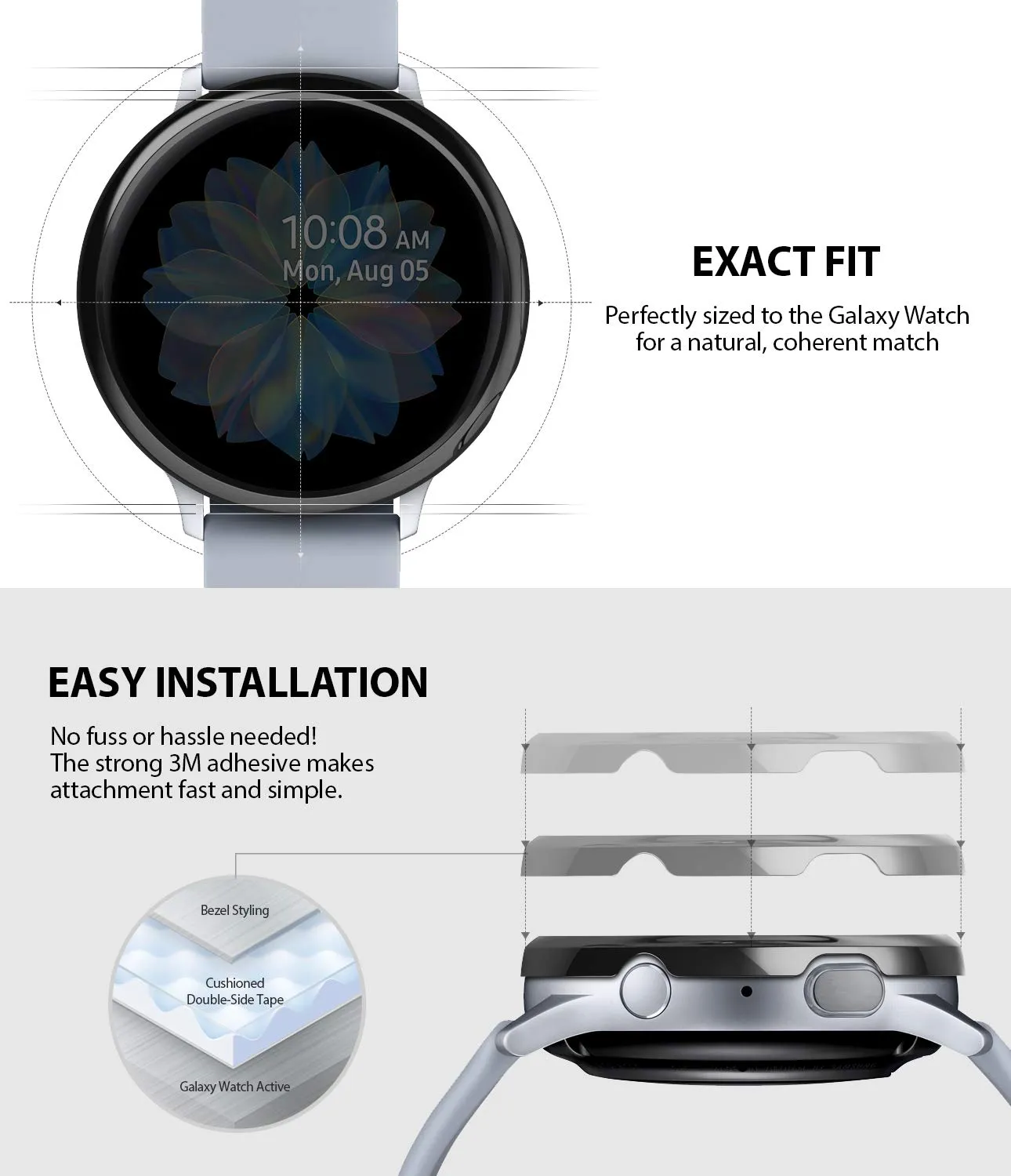 Bezel Styling Cover for Galaxy Watch Active 2 40mm (2019)  [Stainless Steel]