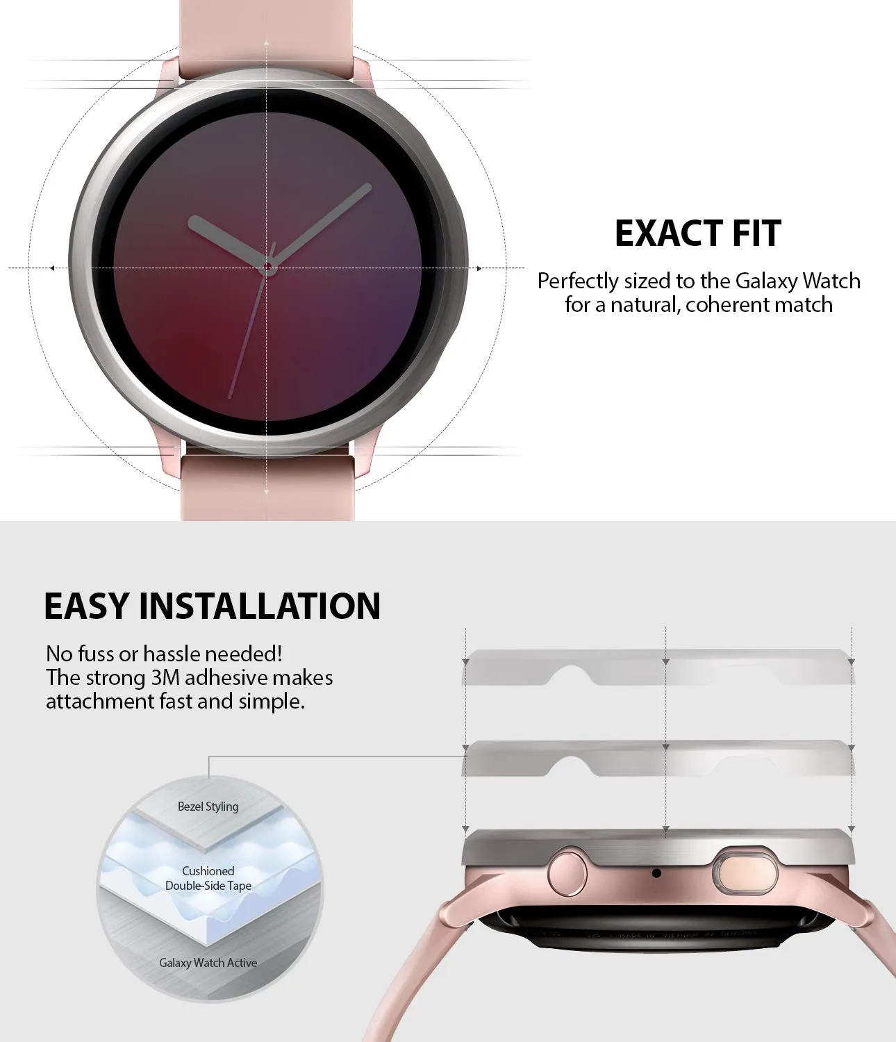 Bezel Styling Cover for Galaxy Watch Active 2 40mm (2019)  [Stainless Steel]