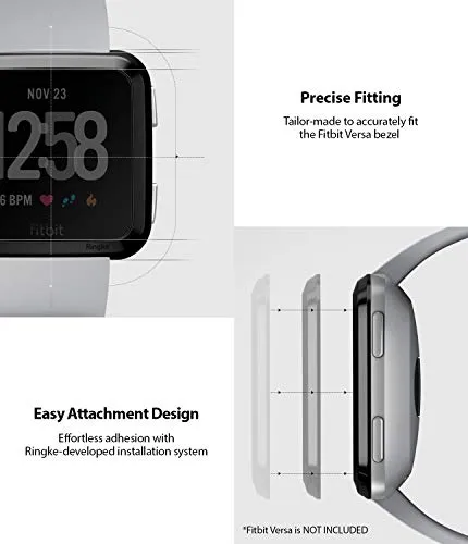 Bezel Styling Designed for Fitbit Versa - [Stainless Steel]