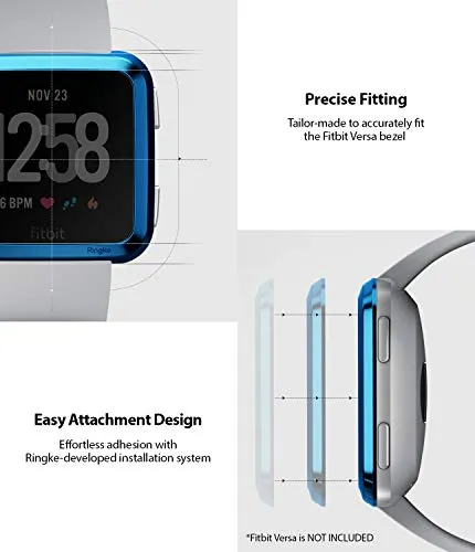 Bezel Styling Designed for Fitbit Versa - [Stainless Steel]