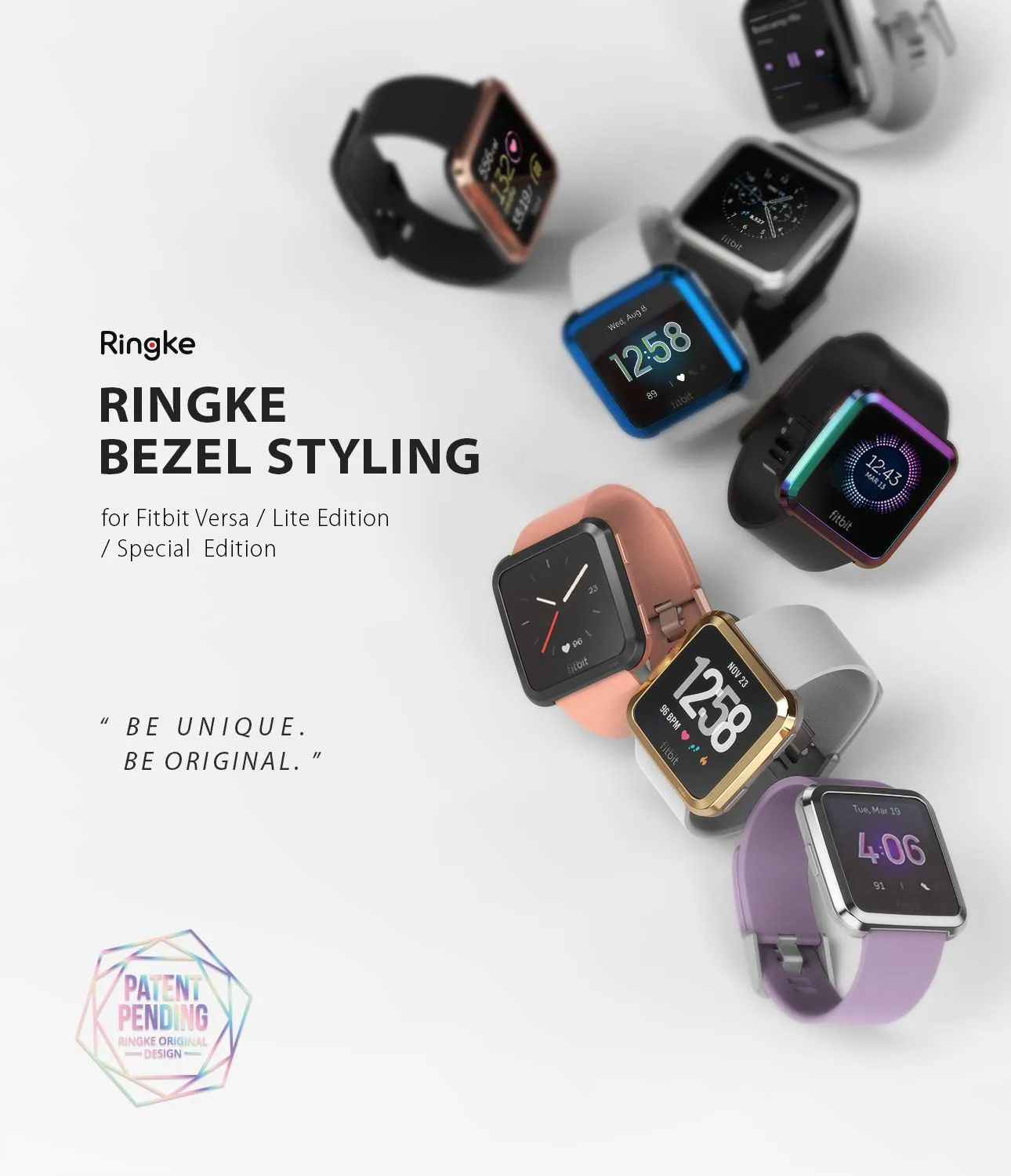 Bezel Styling Designed for Fitbit Versa - [Stainless Steel]