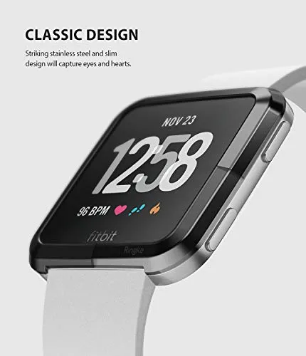 Bezel Styling Designed for Fitbit Versa - [Stainless Steel]