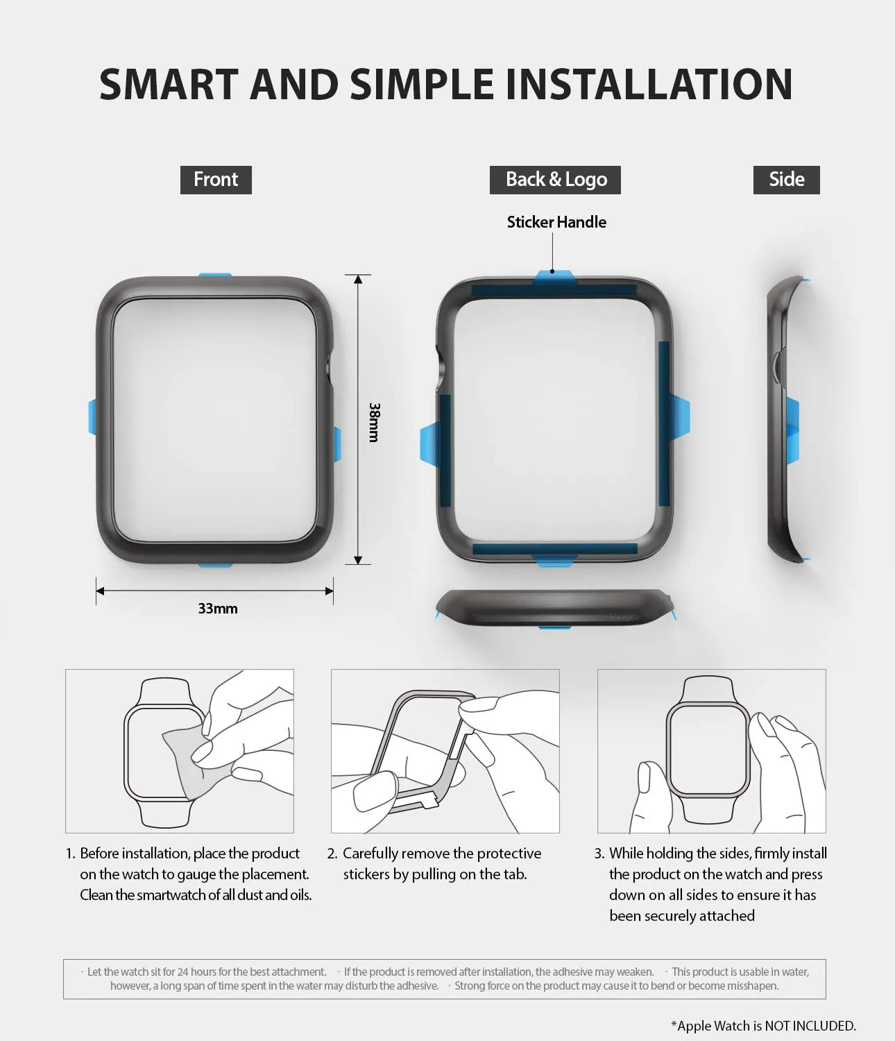 Bezel Styling for Apple Watch 38mm for Series 3 / Series 2 / Series 1 - [Stainless Steel]