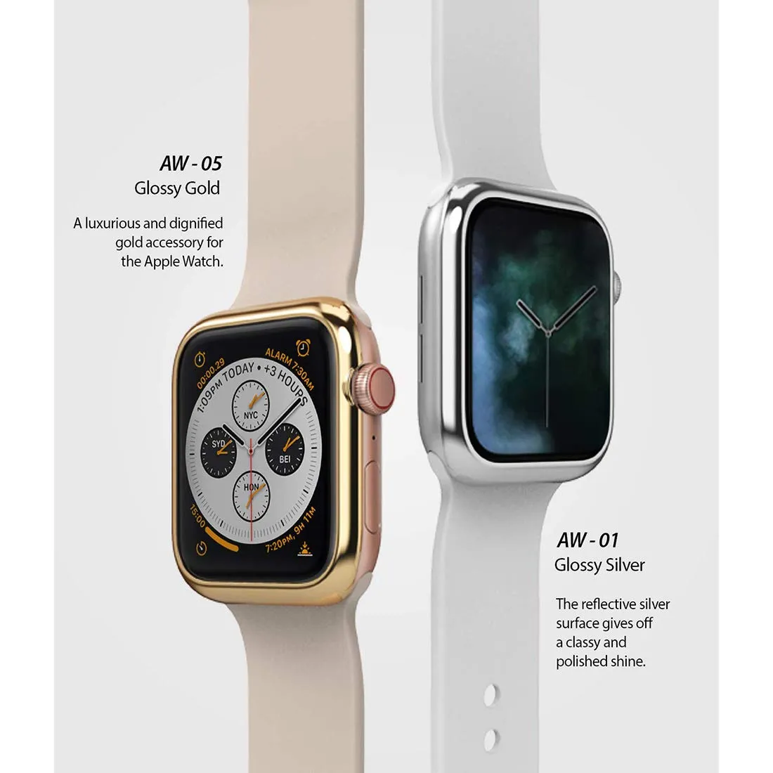 Bezel Styling for Apple Watch 40mm for Series 4 (2018)  (AW4-40- 05)  -  [Stainless Steel] Glossy Gold