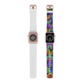 Black Background Rainbow Watch Band for Apple Watch