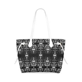 Black Fire Black and Gray Clover Canvas Tote Bag