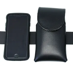 Black Leather Cell Phone Belt Pouch #CC520K ()