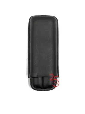 Black Leather Two Finger 60 Ring Cigar Case.