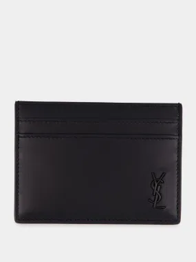 Black Matte Leather Card Case