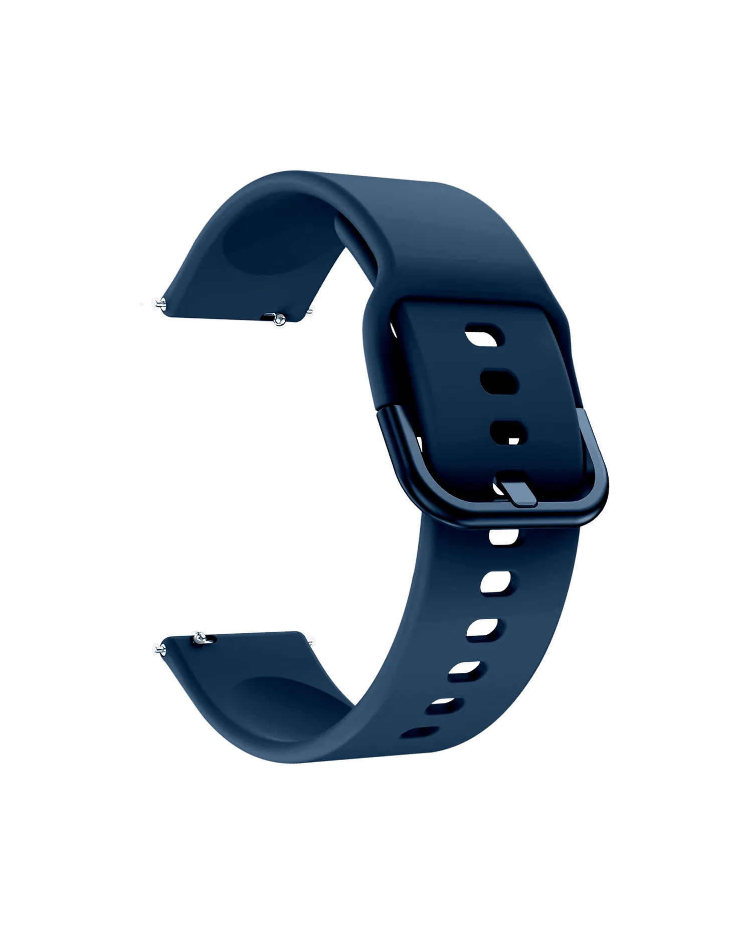 Black Silicone Buckle WatchBand for Samsung/OnePlus/Fitbit Smartwatches (20mm)