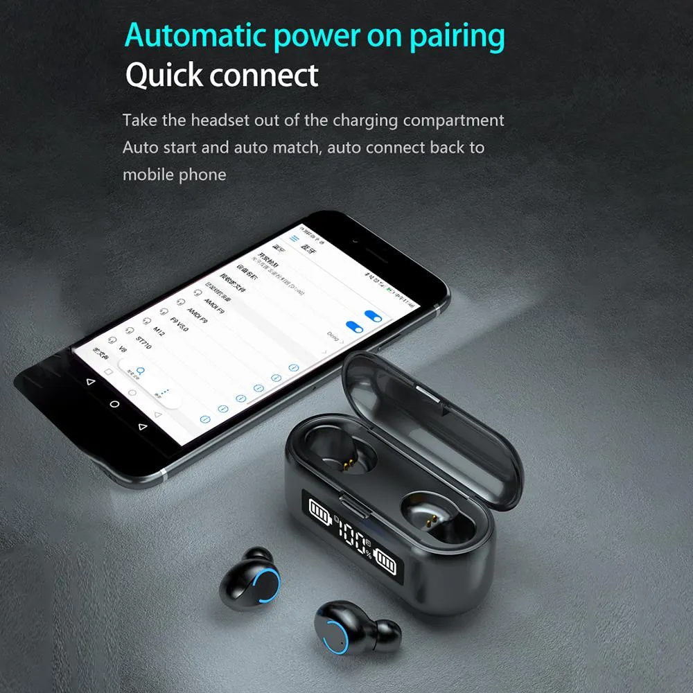 Bluetooth 5.1 Earphones 1200mAh Charging Box Wireless Headphone SP