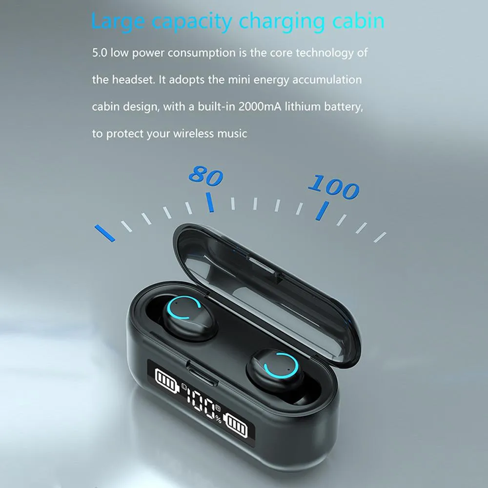 Bluetooth 5.1 Earphones 1200mAh Charging Box Wireless Headphone SP