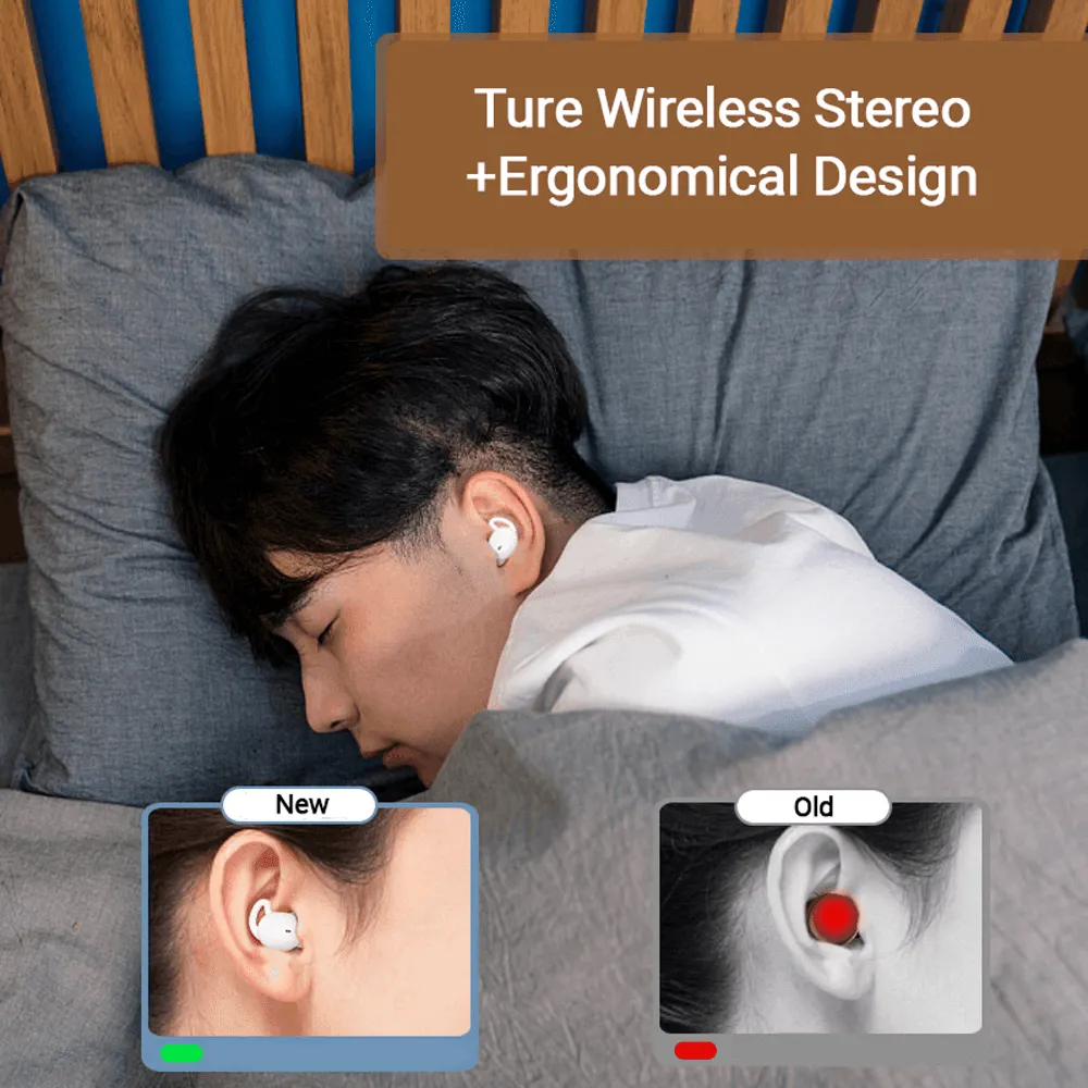 Bluetooth 5.2 TWS Earbuds Ultra-light Ergonomical Sleeping Earphones