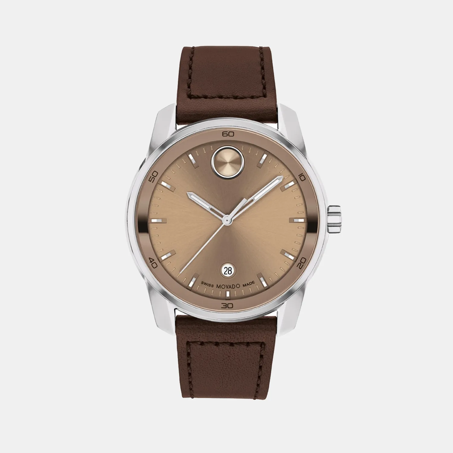 Bold Men Quartz Clay Dial Analog Leather Watch 3601206