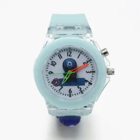 Boys Analog Light Watch - Cyan